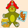 Bear Pirate and Treasure Chest Coloring