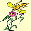 Bee and Flowers Coloring