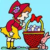 Funny Girl and Rabbit Coloring
