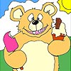 Bear Eating Ice Cream Coloring