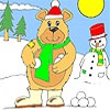 Snowman and Big Bear Coloring