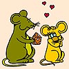 Valentine Mice Coloring