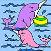 Two Cute Dolphins Coloring