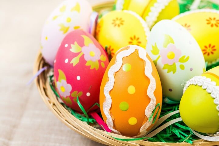 Easter eggs in a Basket