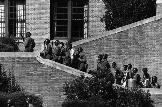 101st Airborne escorting The Little Rock Nine into Central High School in Little Rock, AR.