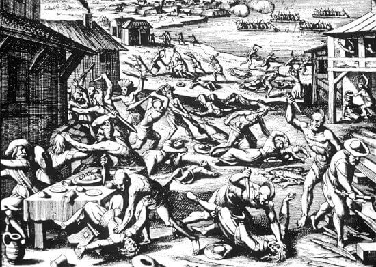 Massacre Jamestown De Bry E