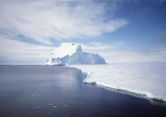 View of the Riiser-Larsen Ice Shelf in Antarctica