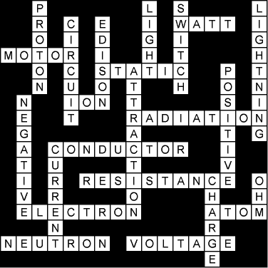 Electricity Crossword Answer Key » Games » Surfnetkids
