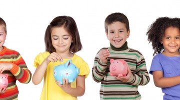 Four Funny Children With Money
