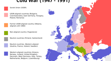 Map of Europe during Cold War