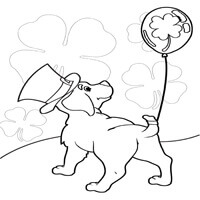 St. Patty's Pup Coloring Page