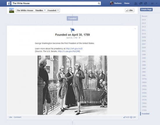 A Timeline Photo from the White House's Facebook profile.