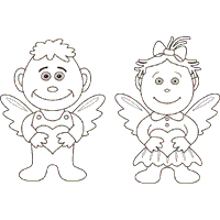 Boy and Girl Cupids